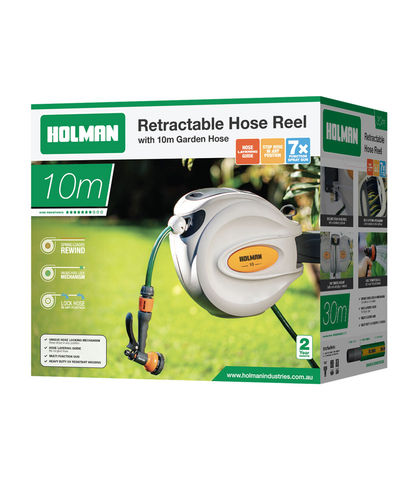 10m Retractable Hose Reel Compact & easy to install - Holman