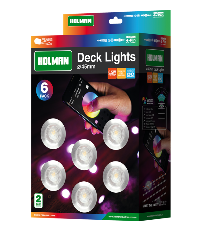 45mm RGB Colour Deck Lights