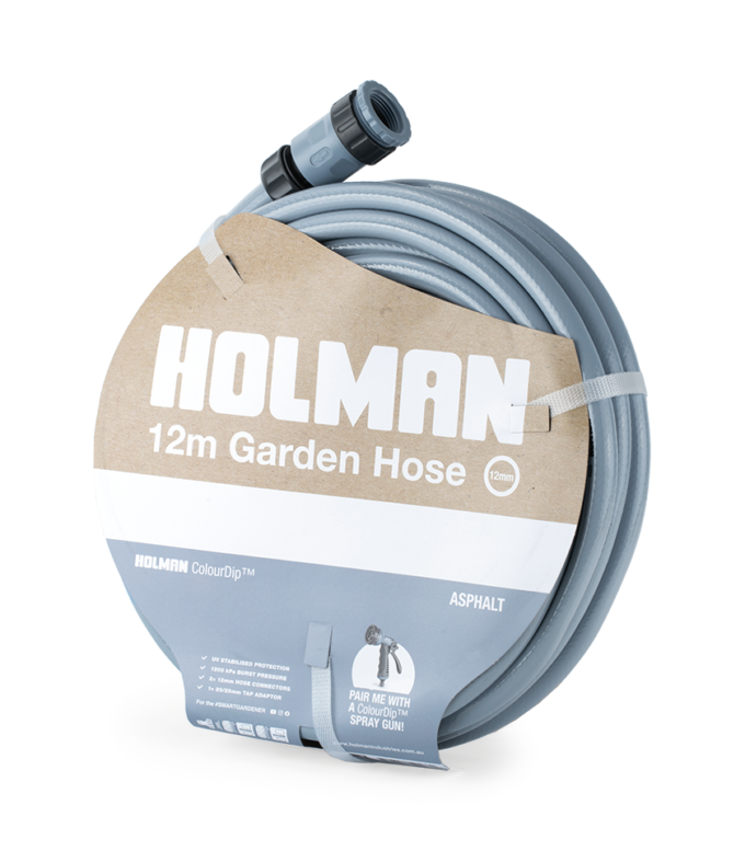 12m ColourDip Garden Hose — Asphalt