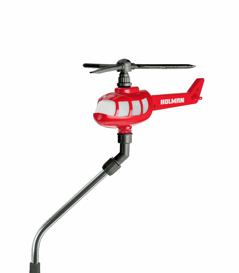 Helisoaker Rotating Helicopter Sprinkler - Red
