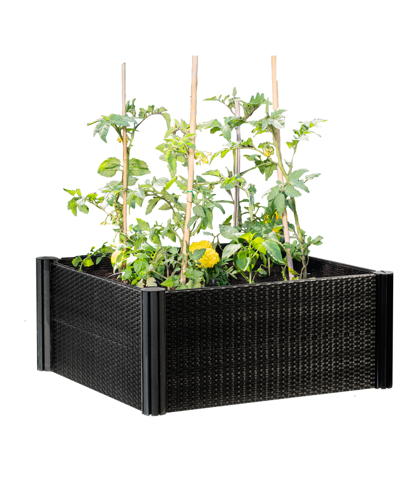 600 × 600 × 300mm Rattan Raised Garden Bed